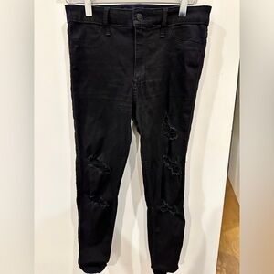 Hollister Black High-Waisted Distressed Skinny Jeans - Barely Worn